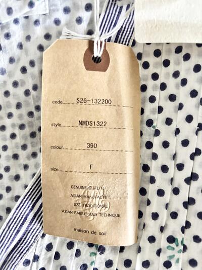 【美品】maison de soil メゾンドソイル ドット チュニック ブラウス F 白 画像10