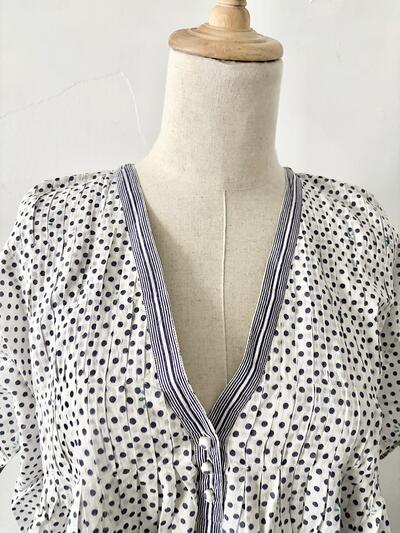 【美品】maison de soil メゾンドソイル ドット ロングワンピース F 白 画像3