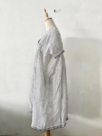 【美品】maison de soil メゾンドソイル ドット ロングワンピース F 白 画像5