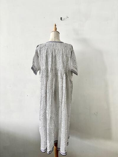 【美品】maison de soil メゾンドソイル ドット ロングワンピース F 白 画像6