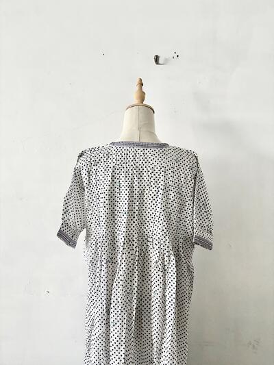 【美品】maison de soil メゾンドソイル ドット ロングワンピース F 白 画像7