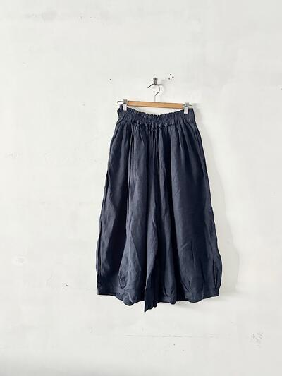 【未使用】HARVESTY ハーベスティ リネン カルメンキュロット ネイビー サイズ1 画像2