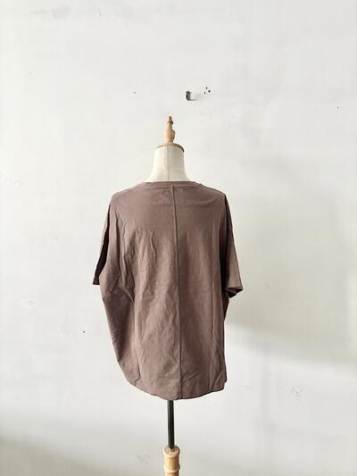 OUVERT ウーヴェル　コットンプルオーバー Tシャツ モカブラウン F 画像6