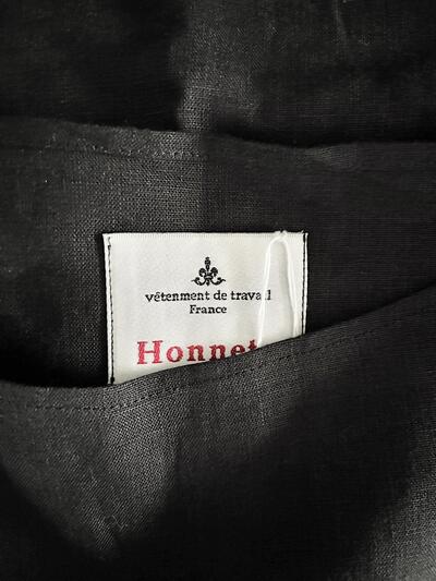【美品】Honnete オネット リネン ボートネック ロングワンピース ブラック ポーランド製 画像6