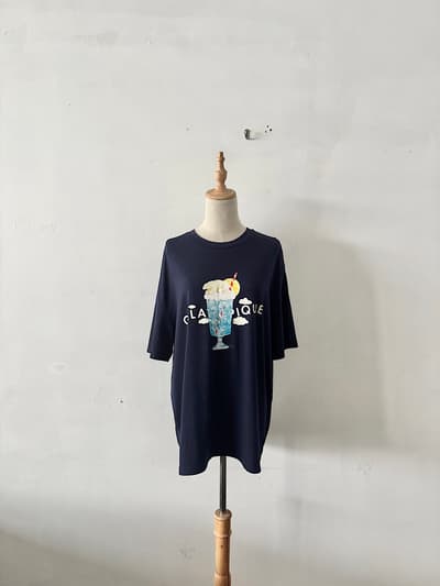 美品 ジェラートピケ メンズ パフェプリント 半袖Tシャツ ルームウェア L 画像1