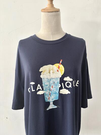 美品 ジェラートピケ メンズ パフェプリント 半袖Tシャツ ルームウェア L 画像3