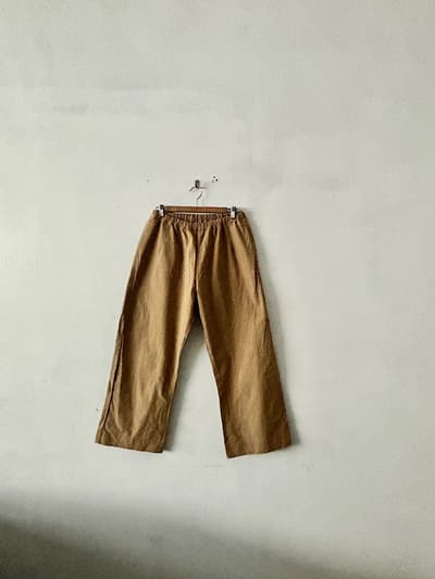 定価1.6万 タグ付 Gauze# ガーゼ コットン ワイドパンツ ベージュ 画像1