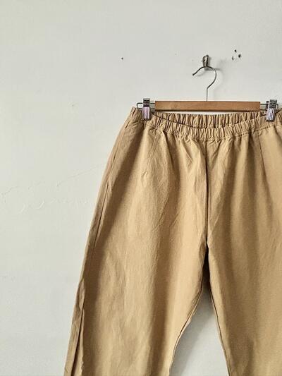 定価1.6万 タグ付 Gauze# ガーゼ コットン ワイドパンツ ベージュ 画像3
