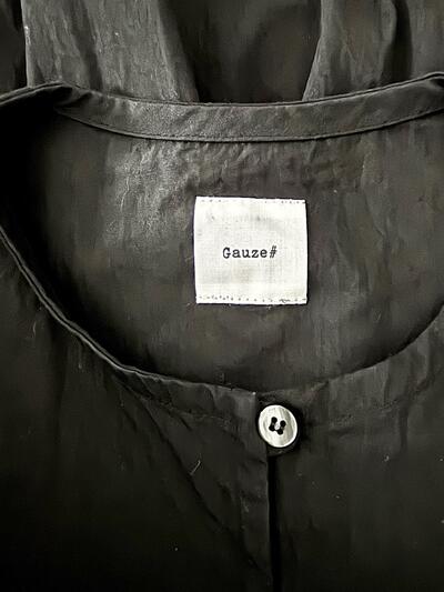 【未使用タグ付】Gauze# ガーゼ ギャザーワンピース マットブラック F 画像10