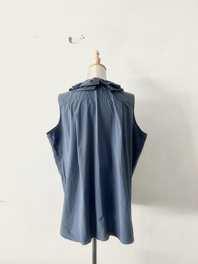 【美品】TOUJOURS  コットンフリルカラーノースリーブブラウス 画像7