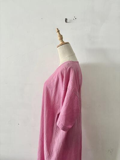 ヂェン先生の日常着　マキシ丈ワンピース ロングワンピース ピンク Mサイズ 画像6