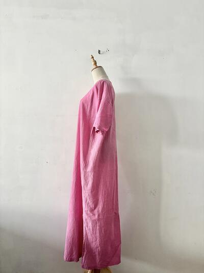 ヂェン先生の日常着　マキシ丈ワンピース ロングワンピース ピンク Mサイズ 画像7
