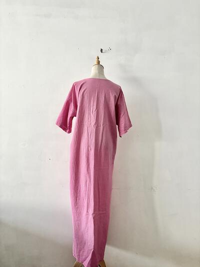 ヂェン先生の日常着　マキシ丈ワンピース ロングワンピース ピンク Mサイズ 画像9