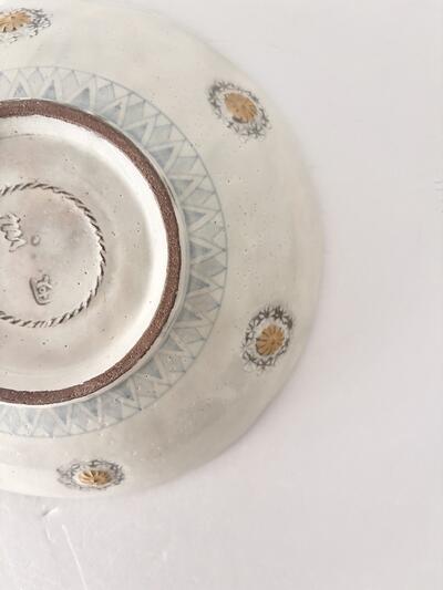 【美品】原稔・原依子  コラボ皿 花三島(木箱付き)21cm 画像6