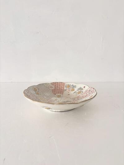 【美品】原稔・原依子  コラボ皿 花三島(木箱付き)21cm 画像7