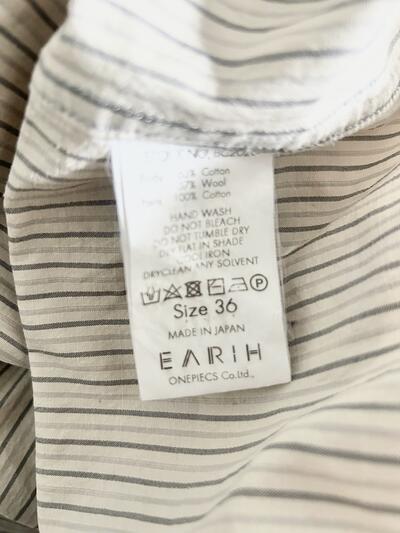 【美品】EARIH ストライプ バンドカラー シャツ 画像9