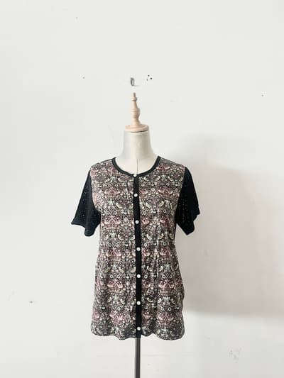 【美品】Cou Pole 鳥柄 カーディガン 画像1