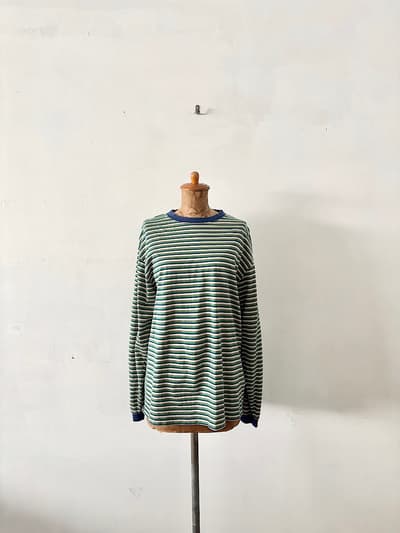 6(ROKU) COTTON BORDER LONG SLEEVE T-SHIRT 画像1