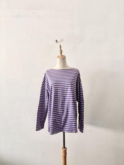 SLOBE IENA ボーダー カットソー L パープル 画像2