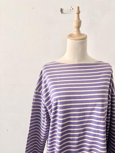 SLOBE IENA ボーダー カットソー L パープル 画像3