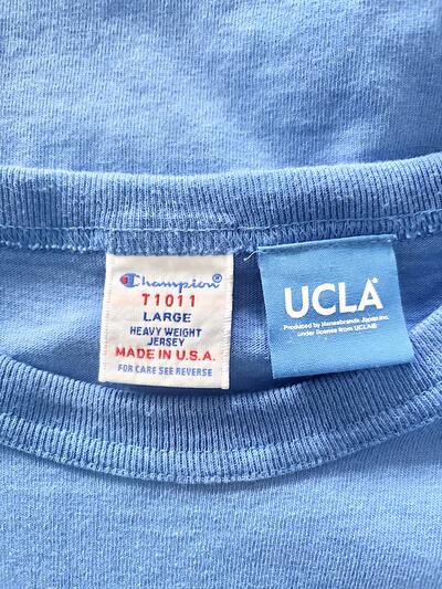 【美品】Champion チャンピオン T1011 UCLA Tシャツ Lサイズ USA製 水色 画像6