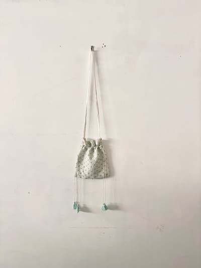 【美品】BUNON embroidery drawstring shoulder bag 画像1