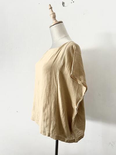 【美品】evam eva リネンフレンチスリーブプルオーバー 画像5