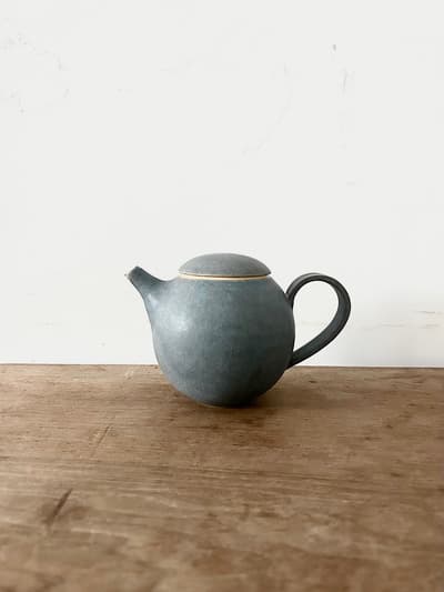 【美品】 福岡彩子 ポット ブルー 急須 食器  画像1