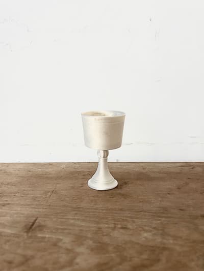 【美品】作家物 加藤かずみ ゴブレット 白  画像1