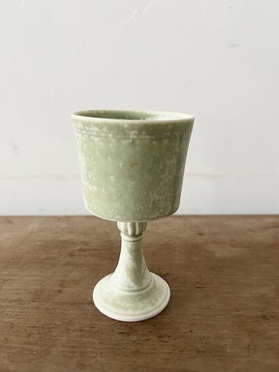 【美品】作家物 加藤かずみ ゴブレット グリーン  画像2