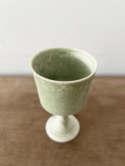 【美品】作家物 加藤かずみ ゴブレット グリーン  画像3