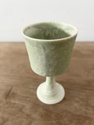【美品】作家物 加藤かずみ ゴブレット グリーン  画像4