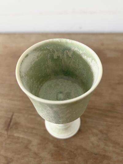 【美品】作家物 加藤かずみ ゴブレット グリーン  画像5