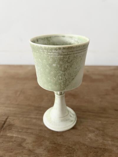 【美品】作家物 加藤かずみ ゴブレット グリーン  画像6