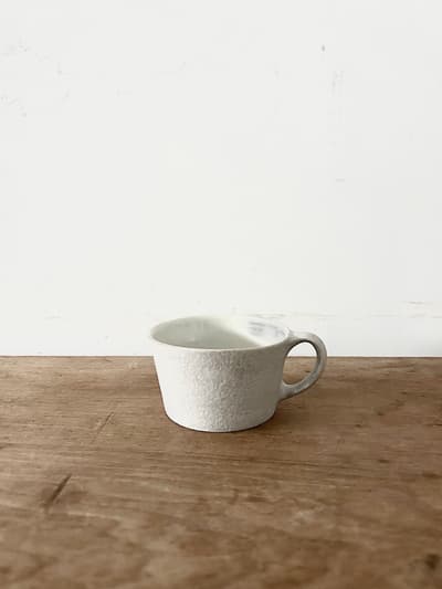 【美品】桑原典子　カップ　グレー白　ワイドマグ　 画像1