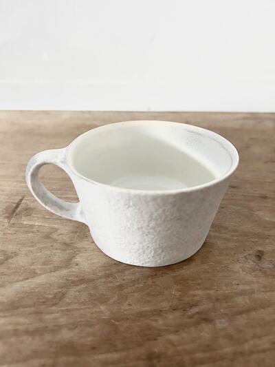 【美品】桑原典子　カップ　グレー白　ワイドマグ　 画像4