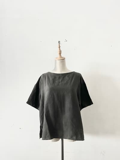 【美品】ORCIVAL  リネン ショートスリーブ プルオーバー チャコール サイズ1 画像1