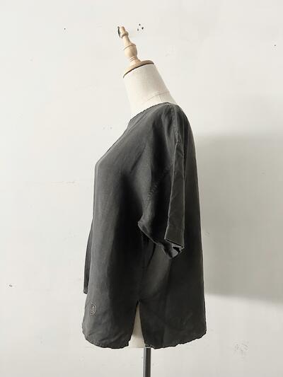 【美品】ORCIVAL  リネン ショートスリーブ プルオーバー チャコール サイズ1 画像4