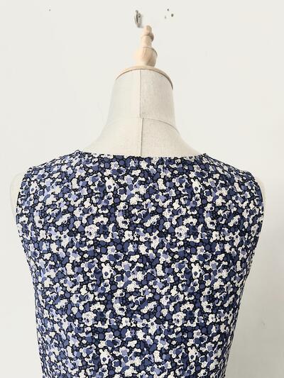 【美品】SHIPS ブルー 花柄 総柄 ノースリーブ ブラウス 画像8