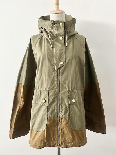 【未使用】Barbour フード付きジャケット オリーブ サイズ8 画像3