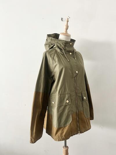 【未使用】Barbour フード付きジャケット オリーブ サイズ8 画像4
