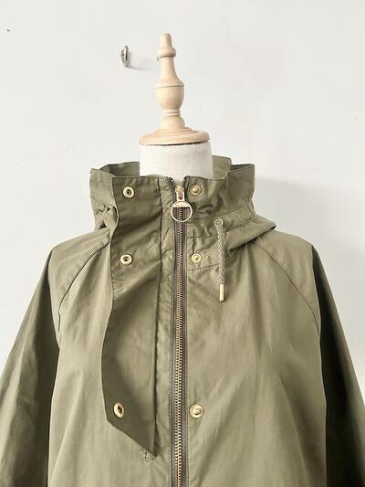 【未使用】Barbour フード付きジャケット オリーブ サイズ8 画像7