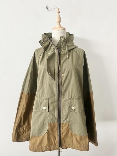 【未使用】Barbour フード付きジャケット オリーブ サイズ8 画像10