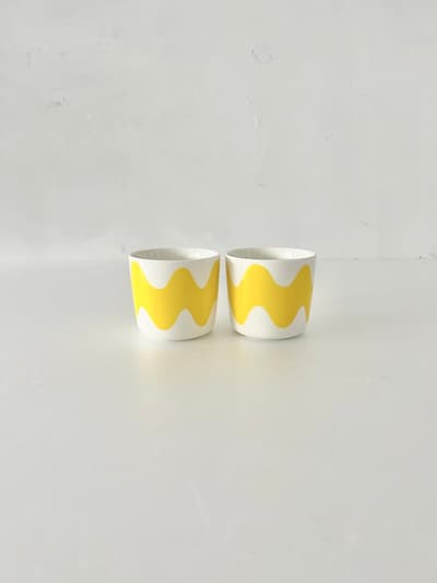 【未使用】マリメッコ ロッキ ラテマグ 2個セット イエロー marimekko 画像1
