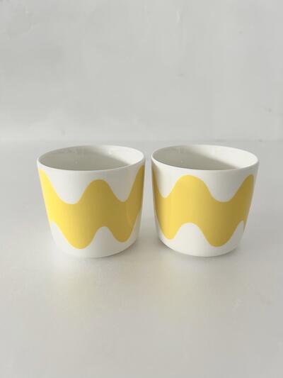 【未使用】マリメッコ ロッキ ラテマグ 2個セット イエロー marimekko 画像2