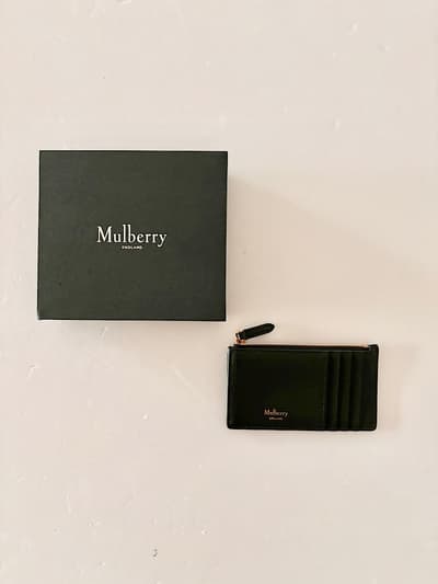 【未使用・箱付】Mulberry マルベリー フラグメントケース コイン＆カードケース 牛革 ブラック 画像1