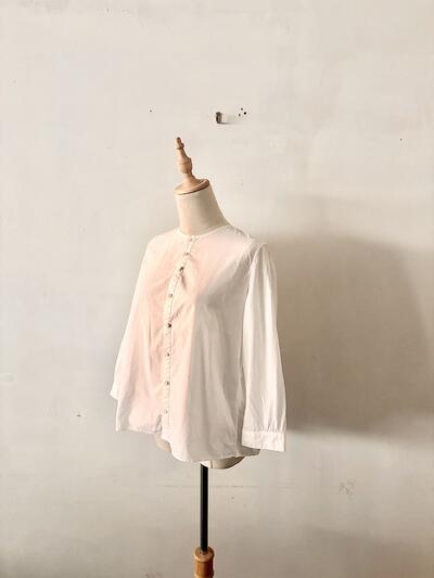 【美品】NO CONTROL AIR ノーコントロールエアー ノーカラーシャツ 白 38 画像3