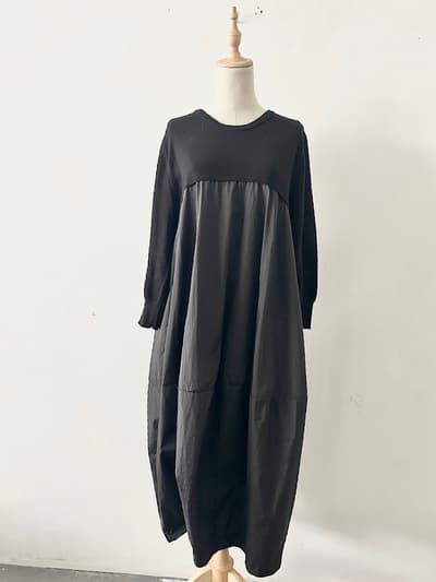 【美品】Mao made 異素材切替ワンピース　フリーサイズ 画像1