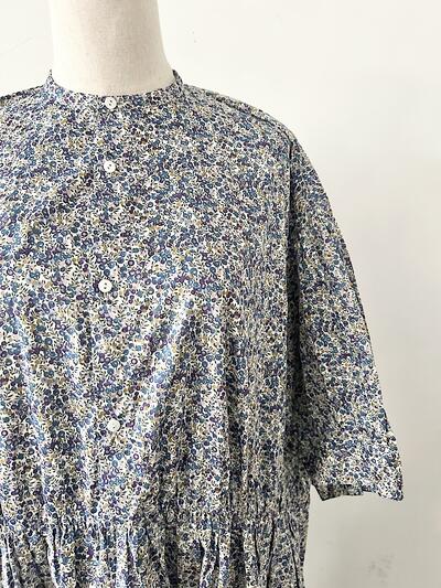 【美品】TOUJOURS 花柄ワンピース ブルー サイズ２ 画像3