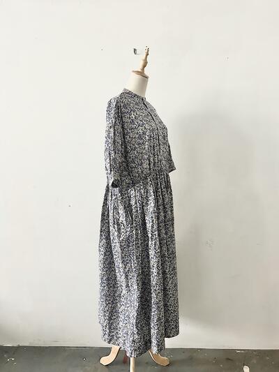 【美品】TOUJOURS 花柄ワンピース ブルー サイズ２ 画像4